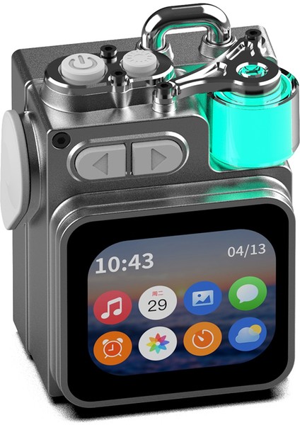 LED Ekranlı Rgb Masaüstü Subwoofer Destekli Kablosuz Bluetooth Hoparlör Metal Mekanik Takvim Dahili Duvar Kağıdı (Yurt Dışından)