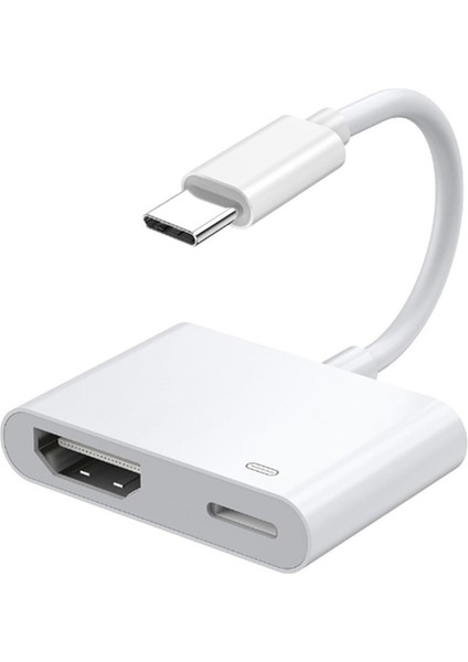 USB C - Hd Adaptörü Tip C Dijital Av Adaptörü 4K Senkronizasyon Ekran Bağlantısı Telefondan Hdtv Projektör Monitöre (Yurt Dışından)