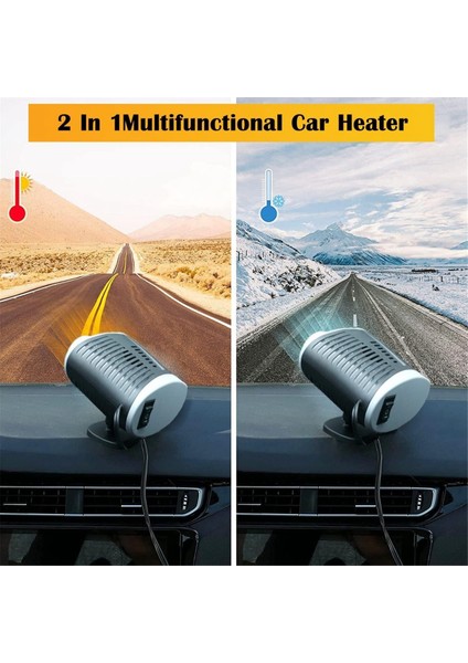 Araç Isıtıcı 12V 150W Taşınabilir Araç Isıtıcı, 2'si 1 Arada Araç Isıtma ve Soğutma Fanı, Araç Ön Camı Buz Çözücü ve Buğu Giderici (Yurt Dışından) fırsatları