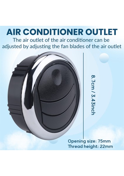 Karavan Otobüs Araba Tekne Için Topuz Stili 75MM A/c Klima Çıkış Havalandırması (Φ 87 / 75/22MM) (Yurt Dışından) fırsatları