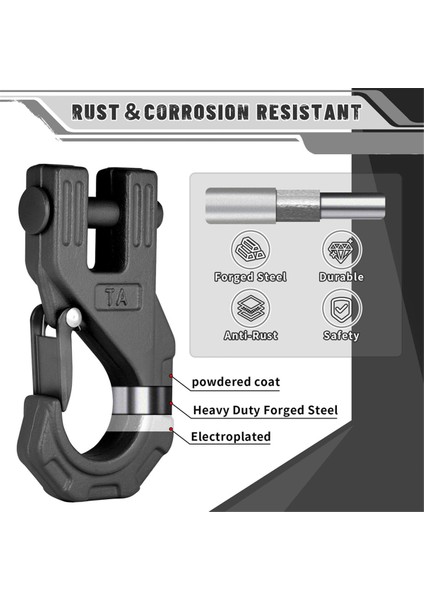 3/8 Inç Ağır Hizmet Tipi Vinç Kancası, Atv Vinç Kancası, Sentetik Halat Vinç Kablosu Atv Utv (A) Için Vinç Çekme U Kelepçeli Kayar Kanca (Yurt Dışından) modelleri