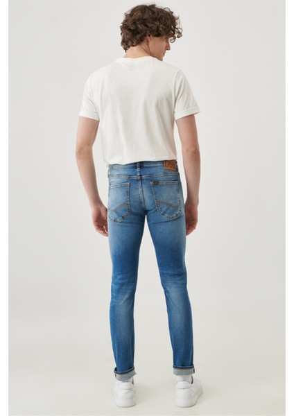 Erkek Malone Skinny Fit Normal Bel Denim Esnek Jean Kot Pantolon