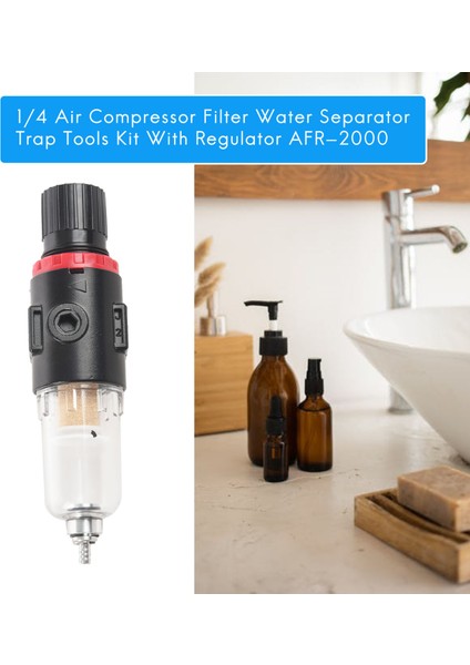 1/4 Hava Kompresörü Filtresi Su Ayırıcı Tuzak Alet Seti Regülatörlü AFR-2000 (Yurt Dışından) indirimleri