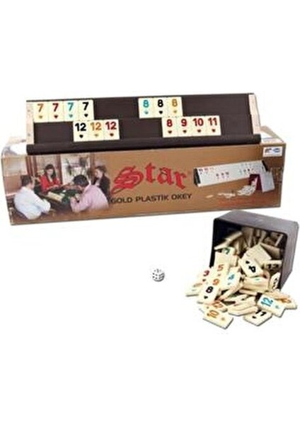 Star Gold Plastik Okey Takımı Yerli Üretim Canlı Renk Taşlar ve Dayanıklı Plastik 16 Parça modelleri