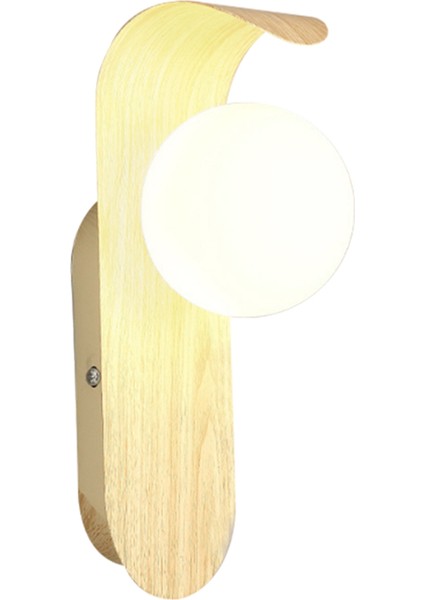 Minimalist Komodin Duvar Lambası, Iskandinav Tarzı Demir Lamba LED Duvar Lambası Mutfak, Yemek Odası, Koridor Için Ahşap Rengi (Yurt Dışından)