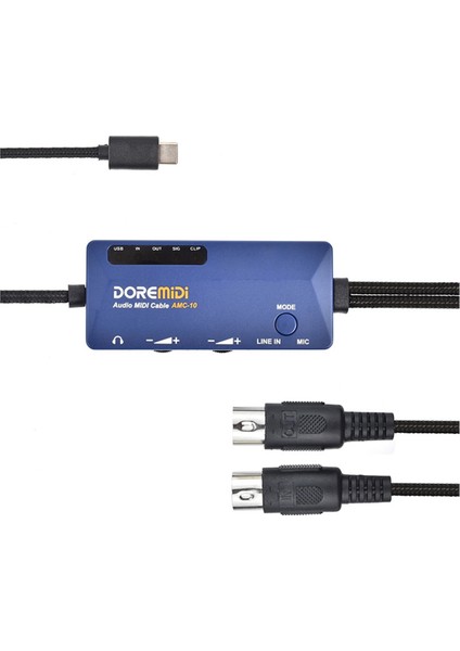 Doremidi Amc-11 Usb-C Ses Mıdı Kablosu Dönüştürücü Çift Fonksiyonlu Ses Kartı ve Mıdı Arayüzü Tak ve Çalıştır (Yurt Dışından)