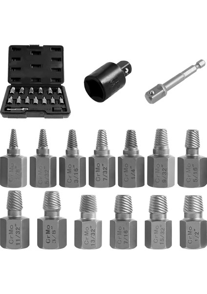 15 Parça Vida Çıkarma Seti, Soyulmuş Cıvata Çıkarıcı, Kırık Paslı Cıvataları, Saplamaları ve Somunları Çıkarmak Için Cıvata Çıkarma Kiti (Yurt Dışından)