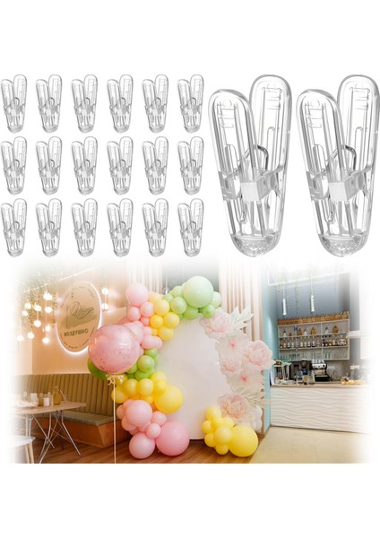 20 Adet Balon Kemeri Klipsleri Plastik Şeffaf Yaylı Kelepçeler 2,4 Inç Klips Balon Kemeri Kiti Doğum Günü Dekorasyonu El Sanatları Için (Yurt Dışından)