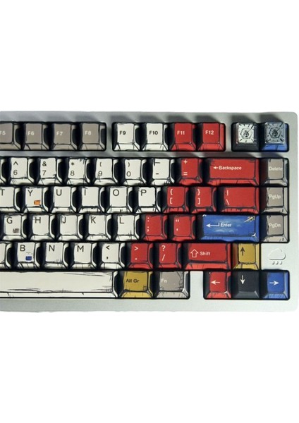 Pbt Çizgi Roman Tarzı Tuş Başlıkları Cherry Profile 141 Tuş Tuş Başlıkları Mekanik Klavye Için Uygun Cherry Mx Anahtarları Seti (Yurt Dışından)