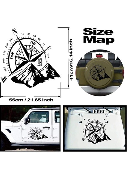 Adet Araba Off-Road Suv Yan Gövde Etiket Pusula Dağ Çıkartmaları Etiket Suv Off-Road Jeep Su Geçirmez Ford (Yurt Dışından) modelleri