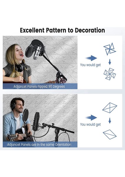 Kendinden Yapışkanlı 12'li Paket Akustik Paneller, 12X 12X 0,4 Inç Ses Geçirmez Köpük Paneller, Yüksek Yoğunluklu Ses Panelleri, Gümüş Gri (Yurt Dışından) indirimleri