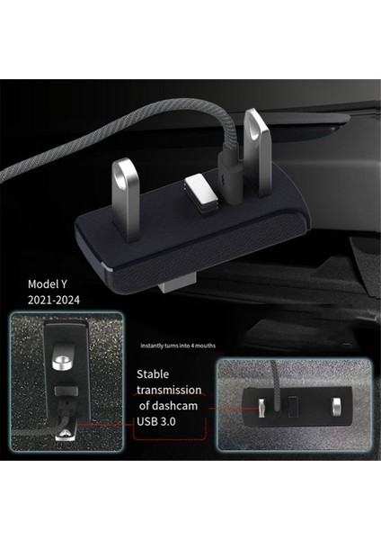 Tesla Model 3 Y 3+ Y Juniper USB Hub Portlu Araç 4'ü 1 Arada USB Genişletici Şarj Cihazı Için Eldiven Kutusu Yerleştirme Istasyonu (Yurt Dışından) fırsatları