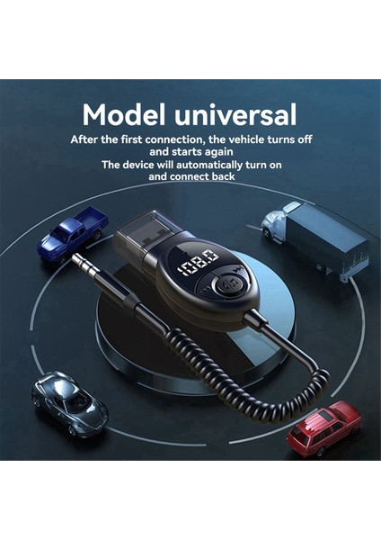 Bluetooth 5.3 Kablosuz Araç Fm Vericisi Usb'den 3,5 mm Jaka Ses Müzik Mikrofonu Eller Serbest Adaptörü Araç Hoparlörleri Için (Yurt Dışından)