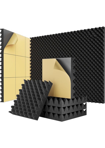 24'lü Paket Kendinden Yapışkanlı Yumurta Kasası Ses Geçirmez Köpük Paneller 2X12X12 Inç, Ev ve Stüdyolar Için Akustik Köpük (Yurt Dışından)