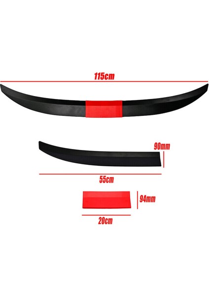 Universal Araç Spoyleri, Ayarlanabilir Arka Bagaj Spoyleri Dudak Çatı Kuyruk Kanat Aksesuarları, Siyah+Kırmızı (Yurt Dışından) fırsatları
