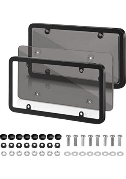 Kırılmaz Plaka Kabarcık Kapağı, 4 Delikli Evrensel Aksesuar Abd Plaka Tutucu Gri (Yurt Dışından)