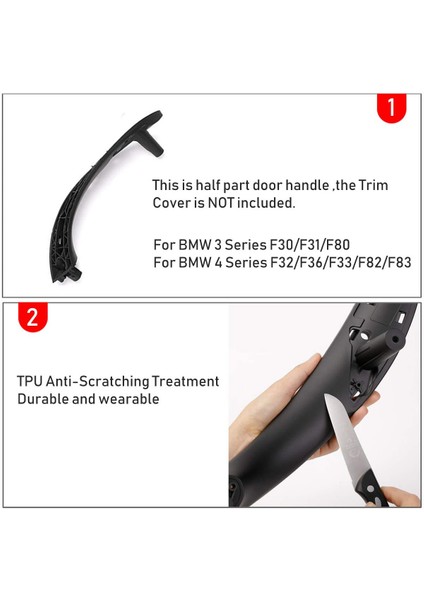 Siyah Ön Sol/sağ Araba Iç Kapı Kolu Trim Çekme Kapmak Panel Kolu-Bmw 3 4 Serisi F30 F80 Iç Kapı Kolu (Yurt Dışından) indirimleri