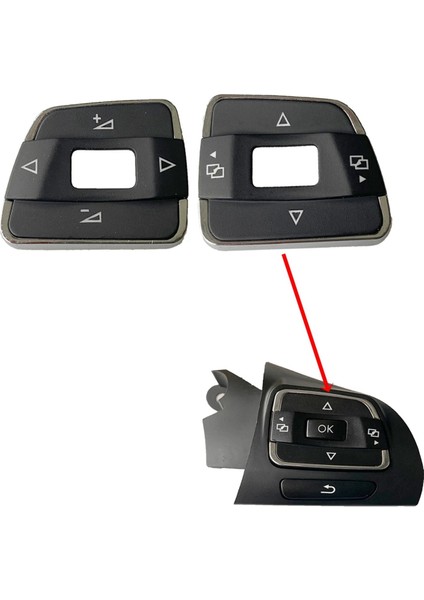 Çok Işlevli Direksiyon Simidi Anahtarı Düğmesi Kapağı Kapağı Trim Vw Passat B7 Sharan 2011-2015 (Yurt Dışından) indirimleri