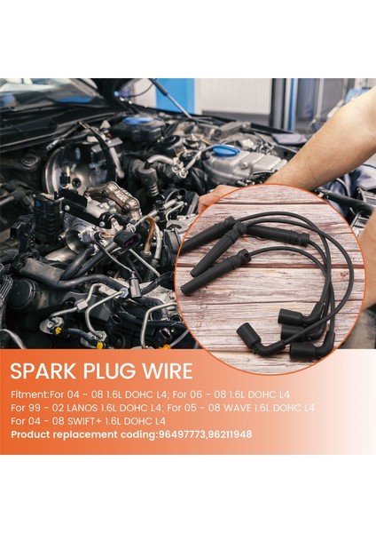 Excelle 1.6 Chevrolet Aveo Cruze Kalos Rezzo Daewoo Kalos Lanos Nubira Rezzo 96497773 Için 4 Adet Buji Teli (Yurt Dışından) fırsatları