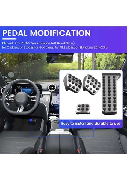 Mercedes-Benz W202 W203 W204 W124 W210 W211 W212 W218 X204 R172 R231 Ce Cls Glk Slk Için 4 Adet Paslanmaz Çelik Pedal (Yurt Dışından) fırsatları