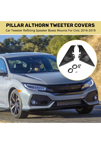1,5 Inçlik Çift Ön Direk Althorn Tweeter Kapakları, Araba Tweeter'ı Yeniden Takma, Hoparlör Kutuları ve Honda Civic 2016-2019 Montajları (Yurt Dışından) fırsatları