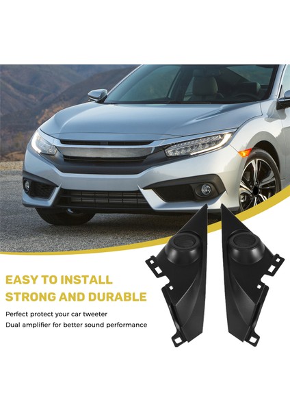 1,5 Inçlik Çift Ön Direk Althorn Tweeter Kapakları, Araba Tweeter'ı Yeniden Takma, Hoparlör Kutuları ve Honda Civic 2016-2019 Montajları (Yurt Dışından) indirimleri