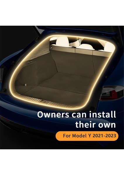 Tesla Model Y 2021-2023 Araç LED Işık Şeridi Esnek Arka Bagaj Su Geçirmez Neon Işık Aksesuarları (Sıcak Beyaz) (Yurt Dışından) fırsatları