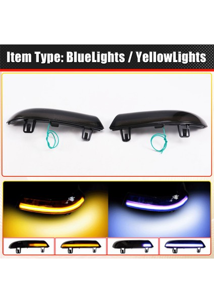 Vw Golf 5 Eos Jetta Passat Sharan Için Araba Dikiz Aynası Lambası Dönüş Sinyal Lambaları LED Gösterge Mavi Sarı Çift Işıklar (Yurt Dışından) indirimleri