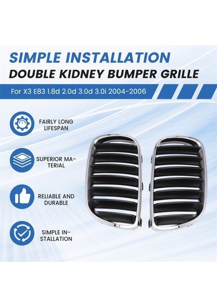 Bmw X3 E83 2004-2006 Araç Böbrek Tampon Izgarası Izgara Tabanı Orta Ağ Izgaraları 51113420091 51113420092 (Yurt Dışından) fırsatları