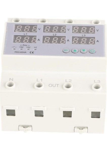 Fazlı Dın Ray Voltmetre Ampermetre Otomatik Aşırı Gerilim Aşırı Akım Koruyucusu Ac 390‑500V (Yurt Dışından)
