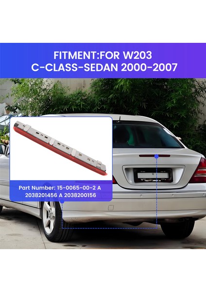 Benz W203 C-Serisi 2000-2007 Için Araç Arka Tampon LED Fren Lambası Arka Lambası 2038201456A 2038200156 (Yurt Dışından) fırsatları