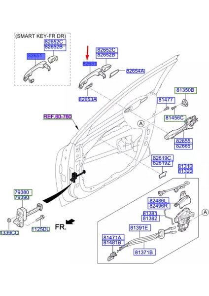 82651-G5210CR Ön Kapı Kolu Indüksiyonlu Kia Niro 2016-2018 Dış Çekme Kolu Indüktör Mandalı 82651G5210 (Yurt Dışından) modelleri