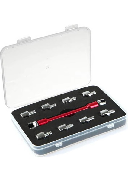 Kirli Bisiklet Atv Scooter Cnc Motosiklet Tel Anahtarı Boşluk Onarım Aleti 10 Adet Değiştirilebilir Uçlu 5.0-6.8 Kırmızı (Yurt Dışından)