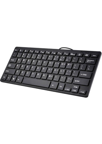 Kompakt Kablolu USB Klavye - Pc Mini Oyun Klavyesi Siyah Için Ultra Ince Klavye (Yurt Dışından)