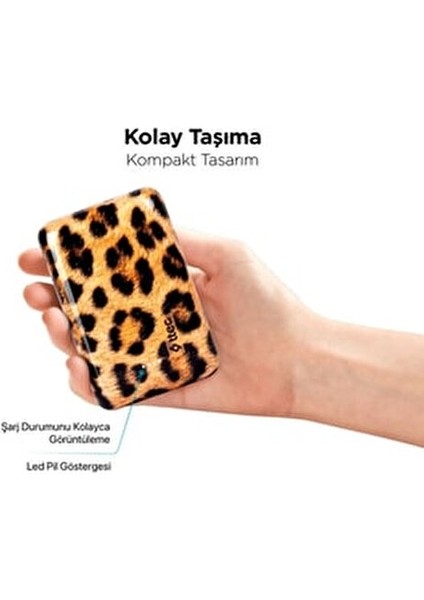 Artpower 10.000 MAH Kapasite 3 USB Çıkışlı Powerbank - Zebra