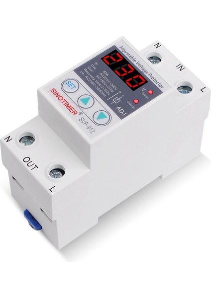 Sınotımer 63A 230V 50/60Hz Din Rayı Ayarlanabilir Otomatik Kurtarma Aşırı ve Düşük Gerilim Koruyucu Gerilim Koruma Cihazı (Yurt Dışından) modelleri