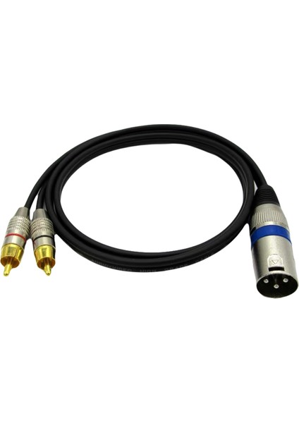 Xlr Erkek - Çift Rca Erkek Ses Kablosu Rca Phono Kablosu Hifi Stereo Subwoofer Hoparlör Mikser Stüdyo Monitör 1m (Yurt Dışından)