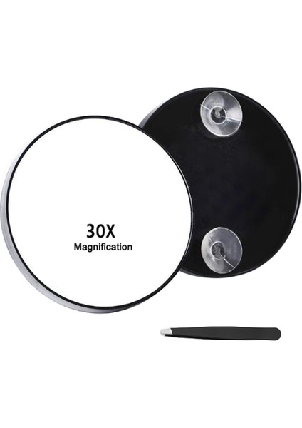 Vakumlu Büyüteçli Ayna, Kaşları Almak, Siyah Noktaları Gidermek Için Kompakt Dayanıklı Seyahat Makyaj Aynası 30X (Yurt Dışından)