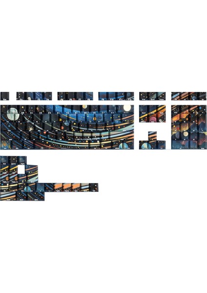 Yıldızlı Gökyüzü Kiraz Tuş Başlıkları Pbt Malzeme Yan Harf Boya Alt Tuş Başlıkları Mekanik Klavye Iso Ansı Düzeni B (Yurt Dışından)