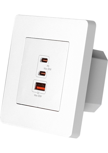 65W Hızlı Şarj Pd3.0 Duvar Prizi Şarj Cihazı Gan Soketi 3 Port Tip C USB A Aşırı Sıcaklık Koruması A (Yurt Dışından)