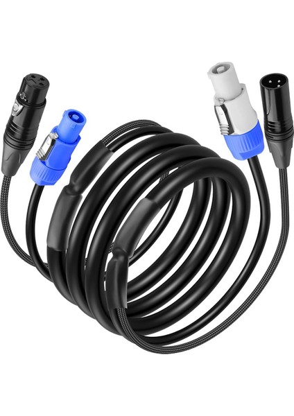 Sahne Aydınlatması, Konserler ve Etkinlikler Için 6,6 Ft DMX512 Uzatma Kablosu, Ac Güç DMX512 3 Pin Xlr Sinyal Kombinasyon Kabloları (Yurt Dışından)