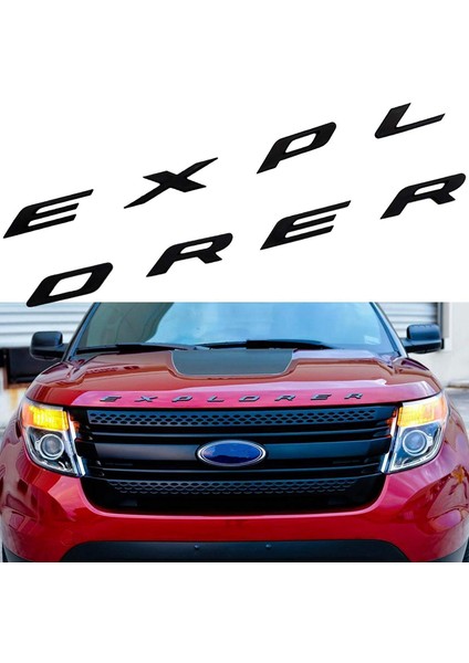 3D Harfler Abs Ön Kaput Amblemi Explorer Spor Hood Ford Explorer 2011-2020 Için Harfler Çıkartmalar (Mat Siyah) (Yurt Dışından) fiyatları