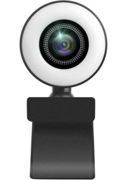 1080P Web Kamerası Işık Kontrolü Full Hd 8mp Web Kamerası Pc Dizüstü Bilgisayar Otomatik Odaklama Canlı Yayın Esnek Mikrofonlu (Yurt Dışından)