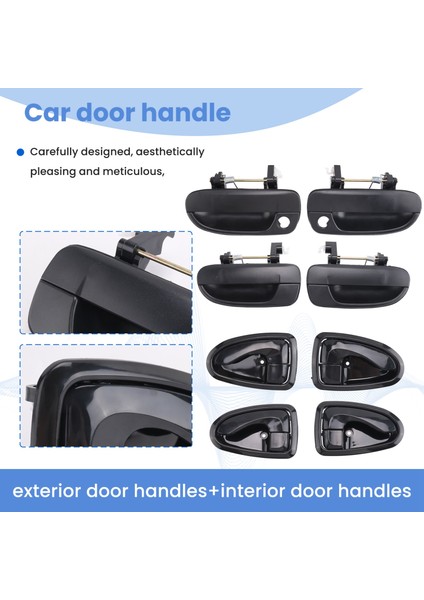 8 Adet Ön Arka Sol Sağ Dış Kapı Kolu Iç Kapı Kolu Hyundai Accent 1.5l 1.6l 2000-2006 Krom (Yurt Dışından) indirimleri