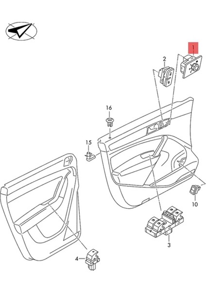 Sol Sürücü Tarafı Kapı Dikiz Aynası Anahtarı Vw Passat 561959565C Dikiz Aynası Anahtarı Için Kontrol Düğmesini Ayarla (Yurt Dışından)