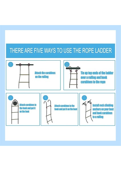 Katlanır Kayak Tekne Halat Merdiveni 4 Adımlı Deniz Halat Merdiveni Uzatma Yardımlı Tekne Merdiveni Şişme Bot Için Yüzme Merdiveni, B (Yurt Dışından) modelleri