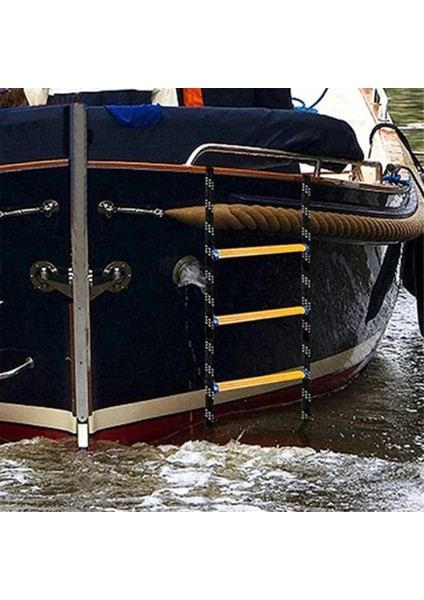 Katlanır Kayak Tekne Halat Merdiveni 4 Adımlı Deniz Halat Merdiveni Uzatma Yardımlı Tekne Merdiveni Şişme Bot Için Yüzme Merdiveni, B (Yurt Dışından) indirimleri