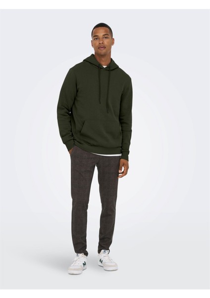 Kapüşon Yaka Koyu Gri Erkek Sweatshirt 22018685_ONSCERES Hoodie Sweat Noos
