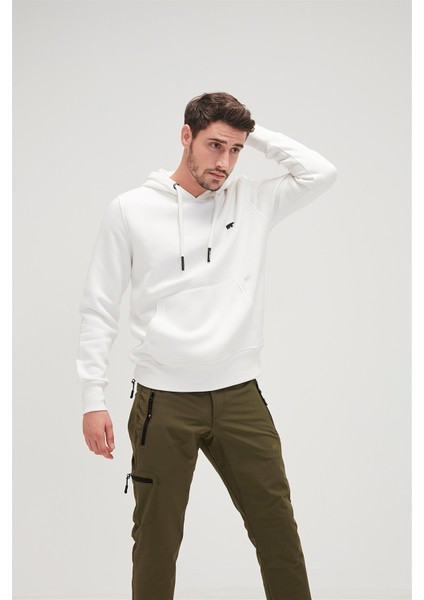 Sımple Hoodıe Beyaz Erkek Sweatshirt 20.02.12.019-C04 modelleri