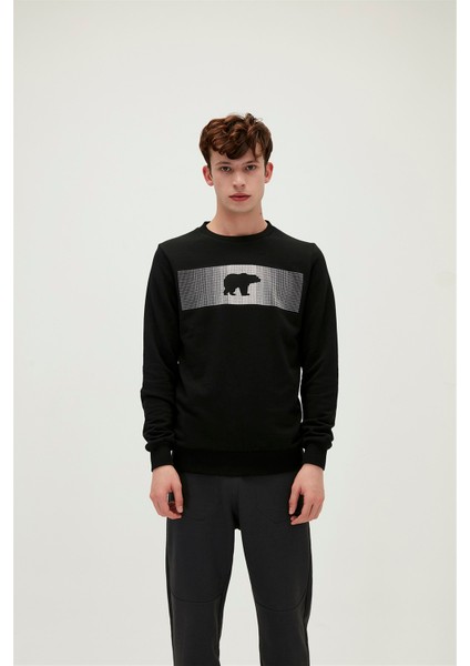 Fancy Crewneck Siyah Erkek Sweatshirt 19.02.12.007-C01